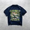 Unisex Cotton Graphic Tshirt Funny Fishing Print Vintage Y2K Harajuku Streetwear Casual Loose ONeck Breathable FisherUnisex Daily