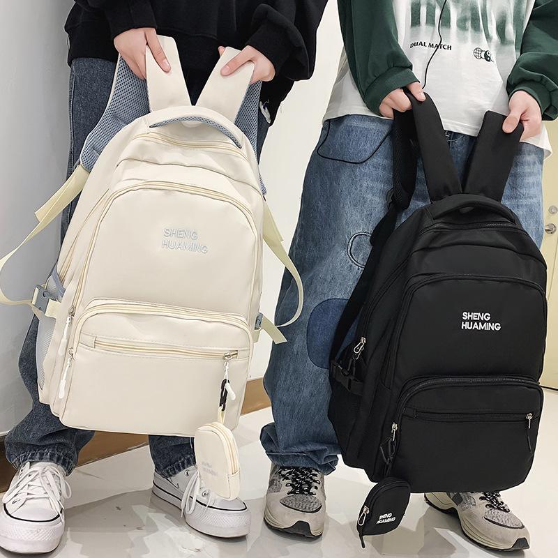 Men's College Students Solid Color Middle School Students Junior High School Students Female Backpack
