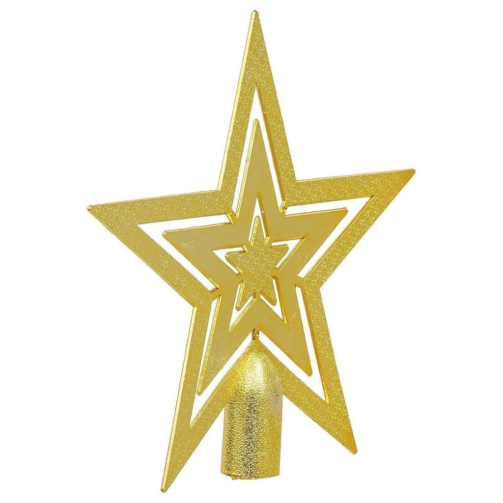 Golden Merry Christmas Star for Tree Topper - Decoration Items, Ornaments Props, Gifts for Women, Men, Kids, Girls