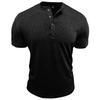 Men's Summer Solid Color Vintage Collar Short Sleeve Stretch Sports T-Shirt Tops
