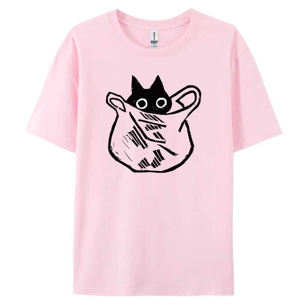 

Cat Casual Mens Cotton TShirt with Cartoon Prints Short Sleeve Tee S