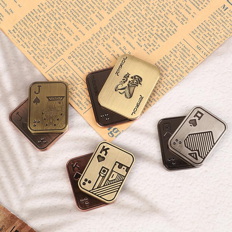 Slider Poker A K Metal Push Card Edc  Spinners Antistress Papa Decompression Hand Spinner Stress Relief Toys