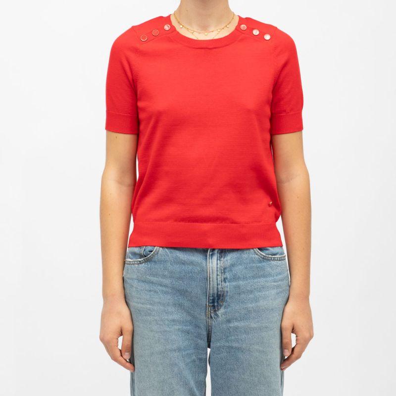 Pull maya col rond avec boutons colorés Femme LA PETITE ETOILE