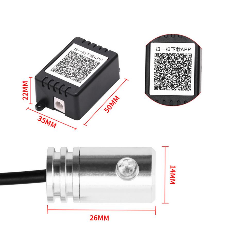 9 in 1 RGB LED Optical Strip Light Bluetooth App Control 12V Car Styling