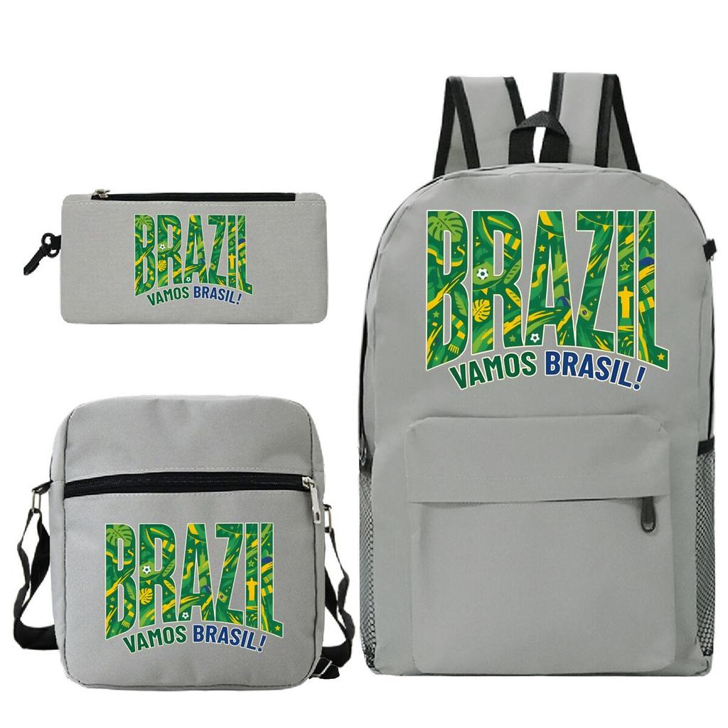 """Brasilien Vamos Brasilien" Mode Rucksack Anzug Student Lässig Fußballliebhaber Geschenk Damen Herren Lustige Umhängetasche Federmäppchen Rucksack Set"""