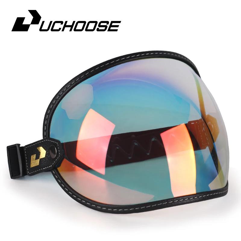 Uchoose Adatta a Tutti Casco Integrale Mezzo Casco Moto Vintage Retro Scudo Bolla Visiera Lente Occhiali da Sole Occhiali Accessori