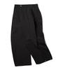 TRILLION Side Tuck Snap Button Wide Cotton Pants (Black)
