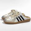 Retro Old Polished Flat-bottomed Bag Head Half Slippers Women's New Versatile Outer Wear Comfortable No Heel White Shoes