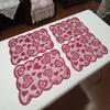 Valentines Day Heart Shaped Table Runner Romantic Table Flag Dining Table Mat  Outdoor Party
