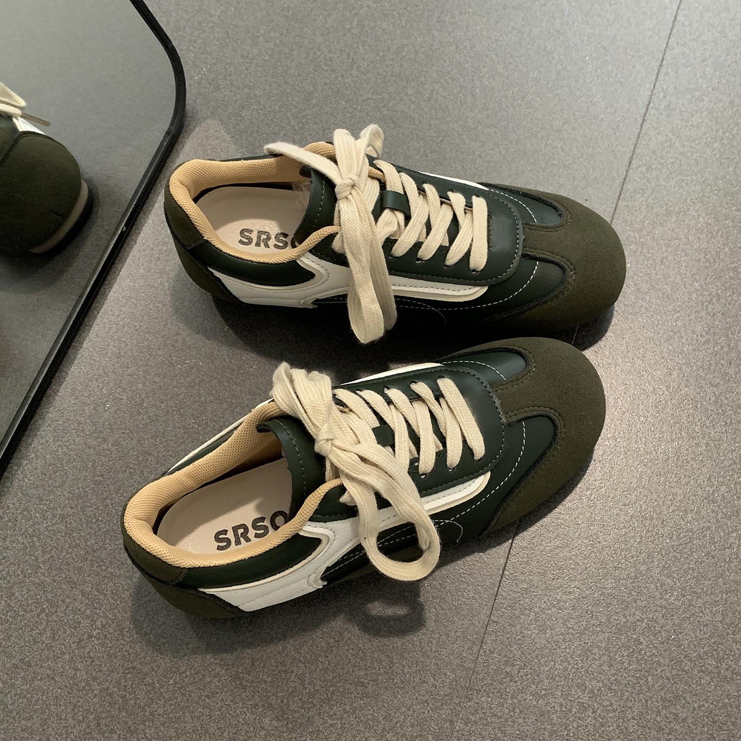 

Red retro inner height-increasing flat-soled Agande training shoes women s summer 2025 new versatile soft-soled sports and leisure board shoes 40 армия зеленый