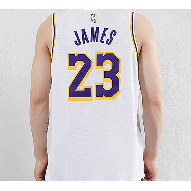 Nike NBA Lakers Lebron James Swingman Jersey White Men Streetwear AA7101-111