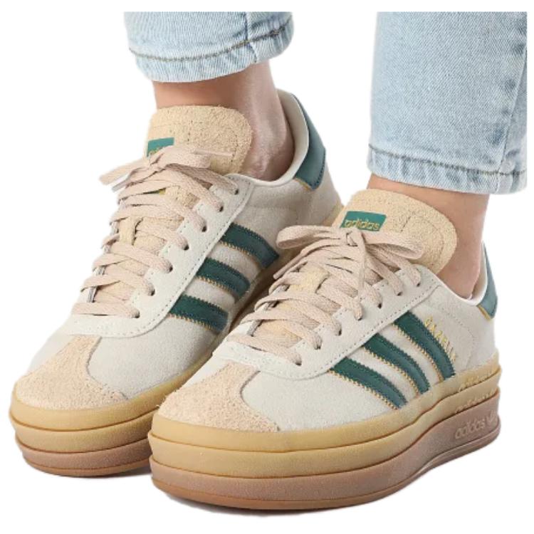 Adidas Gazelle Bold Magic Beige Collegiate Green Women's ID7056