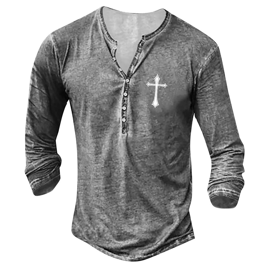 Men's Long Sleeve Graphic And Embroidered Fashion T-Shirt  Spring And  Long Sleeve Printed Pullover Sweatshirt