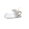 Luxury Triangle Coffee Cup & Saucer Set with Spoon - Ideal Gift with Custom Logo