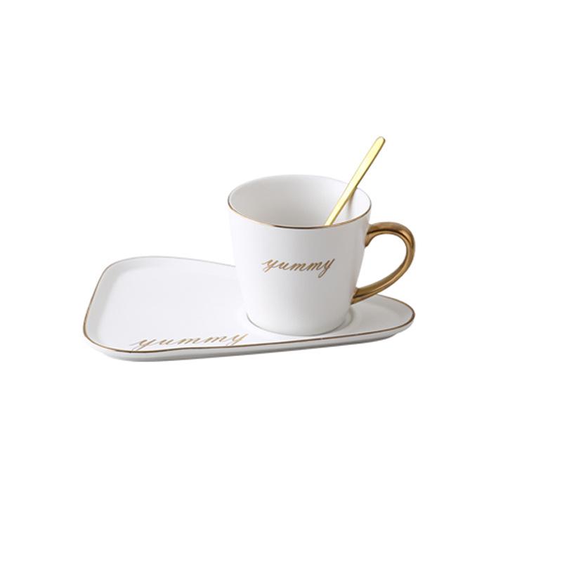 Luxury Triangle Coffee Cup & Saucer Set with Spoon - Ideal Gift with Custom Logo