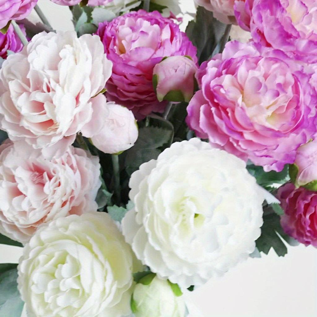 4pcs Premium Artificial Peony Bouquets with Stems - Advanced Antioxidant, Realistic Home & Office Decor, Ideal for Wedding, Birthday
