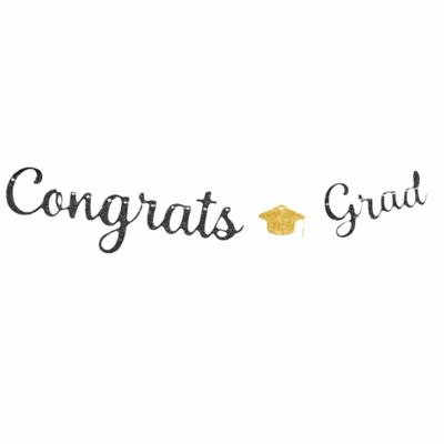 Glitter Decor Graduation Party Banner Garland Handmade Graduation Hanging Banner Decorative Reusable Party Scene Prop
