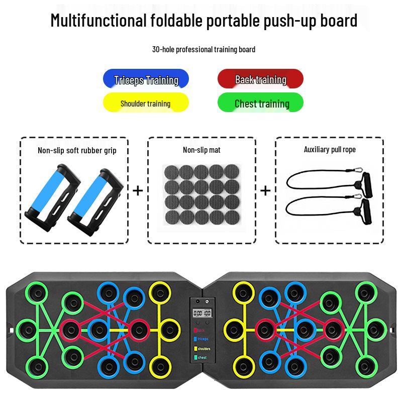 30-Hole Foldable Cross Push-Up Board for Indoor & Outdoor Fitness: Unisex & Portable