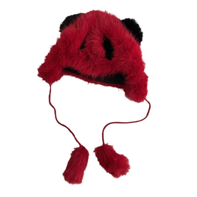New cartoon cute panda plush hat female autumn and winter furry warm and cold-proof Lei Feng hat ear protector