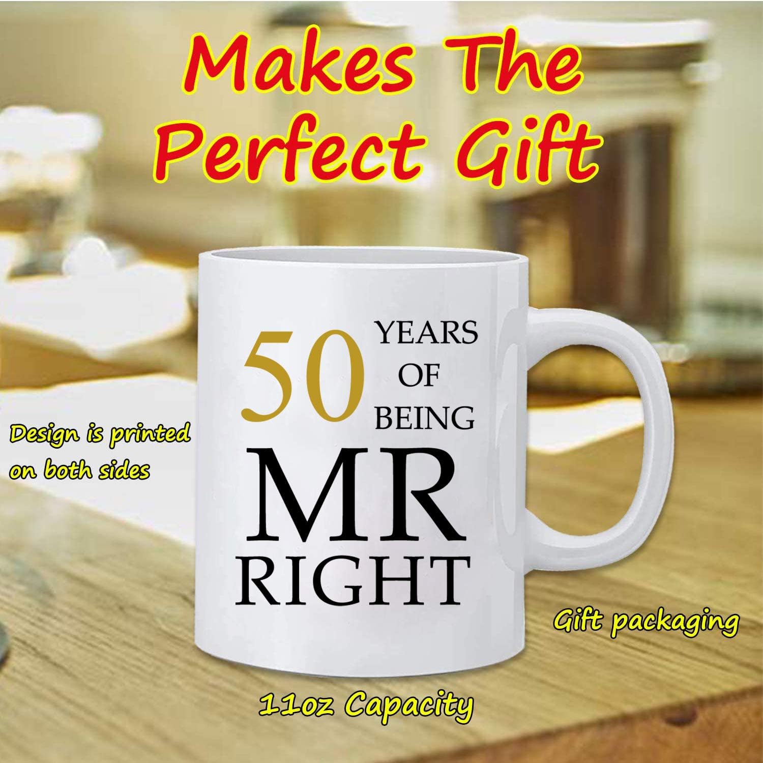 Kwieema 50th Wedding Anniversary for Couples, Golden 50th Anniversary for Parents, 50th Wedding Anniversary Coffee Mugs Grandparents Couples Mugs 50