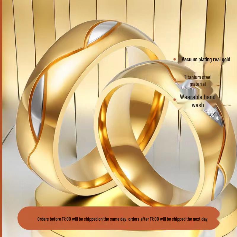 Set di Anelli per Coppia in Acciaio Inossidabile, Gioielli in Acciaio al Titanio Anti-Sbiadimento, Accessori per le Mani.