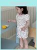 Entzückendes Mädchen Sommer Haus Pyjama Set Weiche Geblümte Baumwolle Zweiteiliges Outfit für Kinder