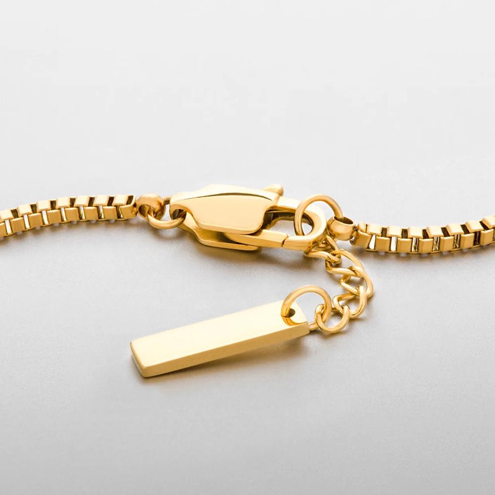 St.delan Men's Stainless Steel Box Chain Hip Hop Bracelet