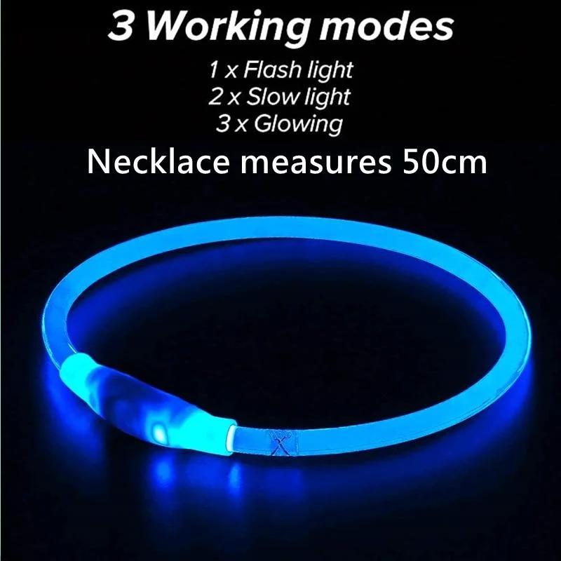 LED Pet Collar Luminous USB Cat Dog Collar Adjustable Silicone Pet Collars for Small Large Dog Chihuahua Cat Accessories