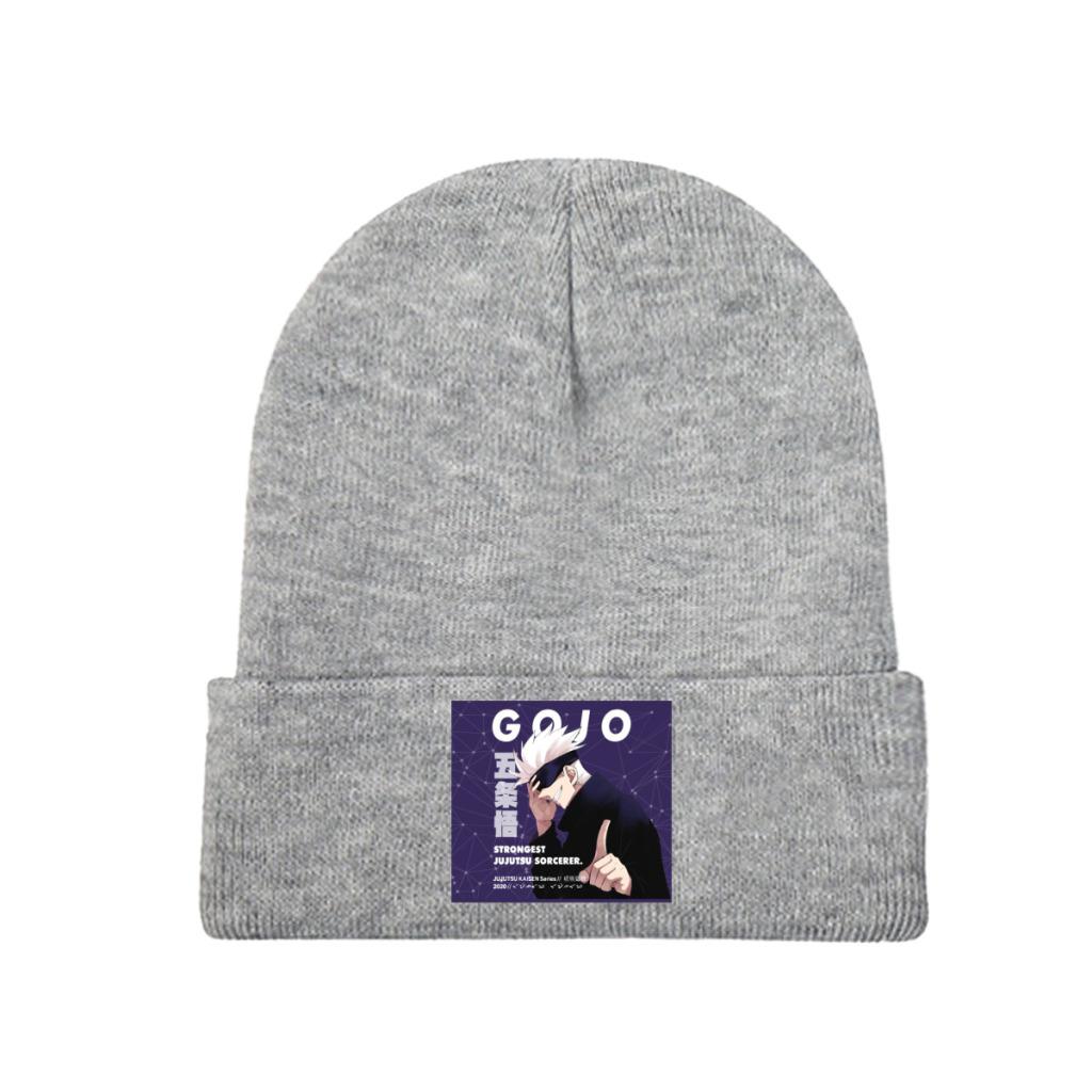 Jujutsu Kaisen Gojo Satoru Knitted Caps for Women Unisex Beanie Winter Hat Polyester Anime Japan Manga Hip Hop Caps