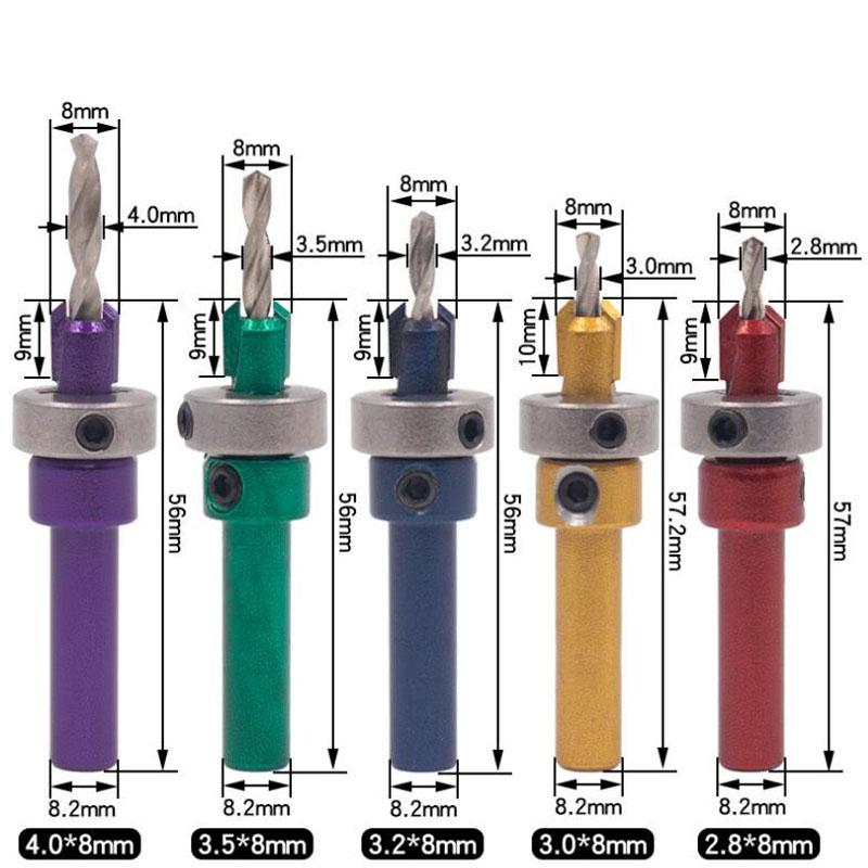 Alloy Woodworking Drill Bit Countersunk Hole Drill Taperhole Screw Installation Ladder Drill Self-tapping Screw Taper Saladdrill