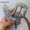 Punk Rock Rhinestone Western Belts Fashion Luxury Studded Belts Strap Diamond Bling Belts Cowgirl Cowboy Belt for Goth Jeans