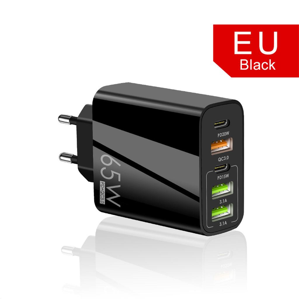 65W PD Charger 5V 7A Fast Charging 5 Port USB For iPhone 13 12 Pro iPad  Xiaomi Samsung Type C Phone Adapter EU US UK Plug
