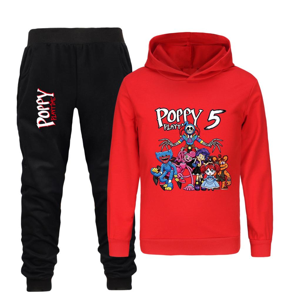 Poppy playtime children's hooded sweatshirt trousers casual sports suit 5707