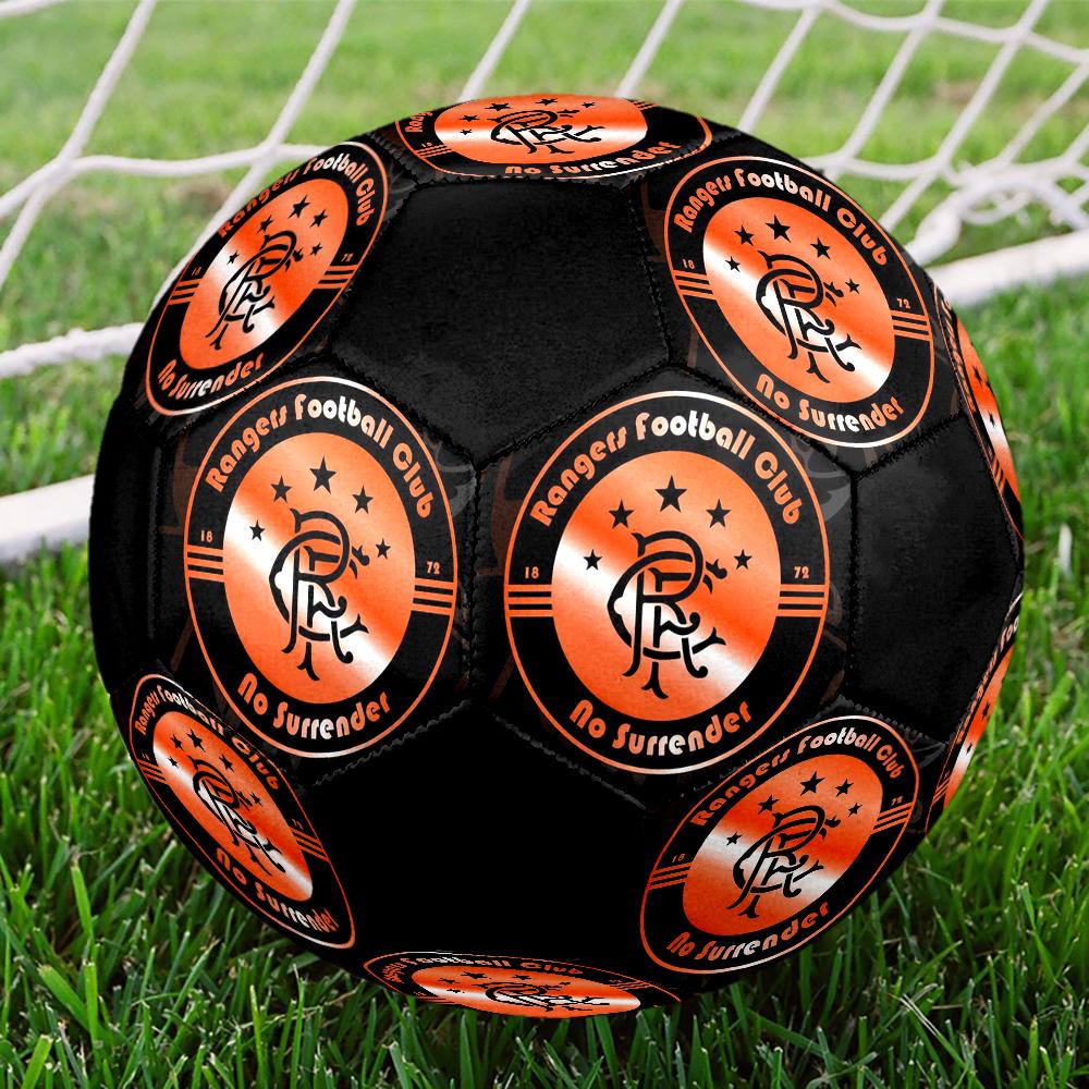 Rangers F.C Indoor Soccer Ball Colorful Machine Stitched PVC Size 5 Team Training Competition Ready Durable High-Bounce Cool Sports Gift