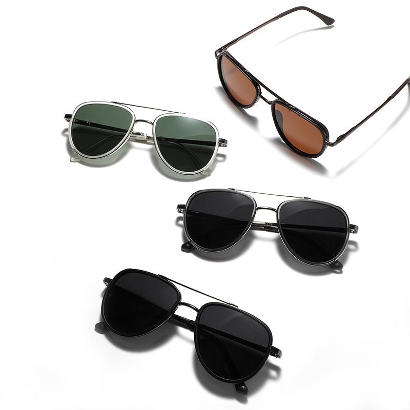 Glasses Material Polarized Sunglasses Men'S Driver Glasses Semi-Metal Toad Glasses Women'S Face-Covering Sunglasses