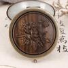 Portable Green Sandalwood Folding Vanity Mirror - Exquisite Round Design, 5 Styles Available