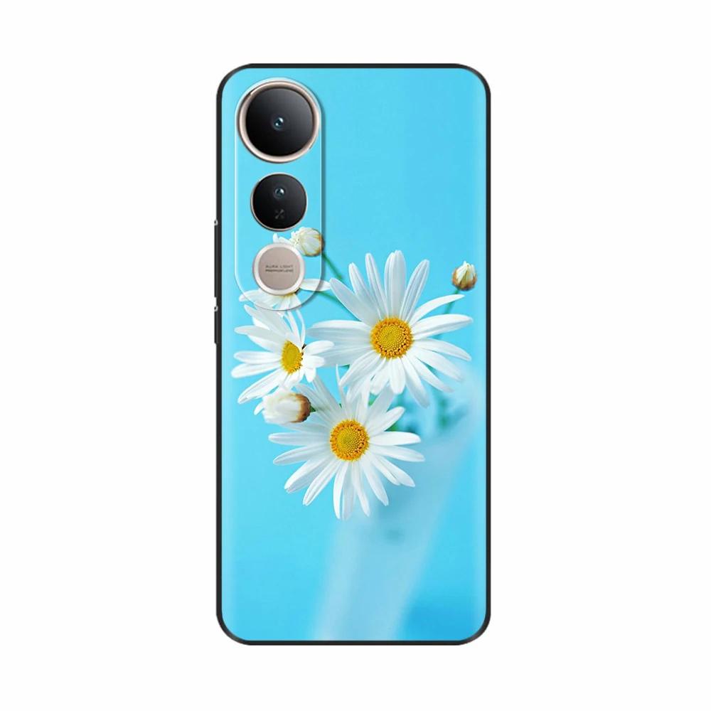 Fundas For Vivo V50 Lite 5G Popular Flowers Cartoon Soft Silicone Phone Back Cover For Vivo V50 V50 Lite 5G 4G Shell Casing Capa
