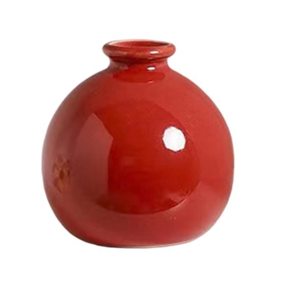 Kleine Runde Keramikvase Minimalistisch Nordisch Modern Dekorative Vase für Wohnzimmer Küche Schlafzimmer Eingangsbereich Kaminsims Tischmittelstück