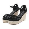 333-1 Slope Heel High Heel Sandals 10CM Waterproof Table Muffin Thick-soled Hemp Rope Woven Fashionable Inner Heightening Fish Mouth Shoes