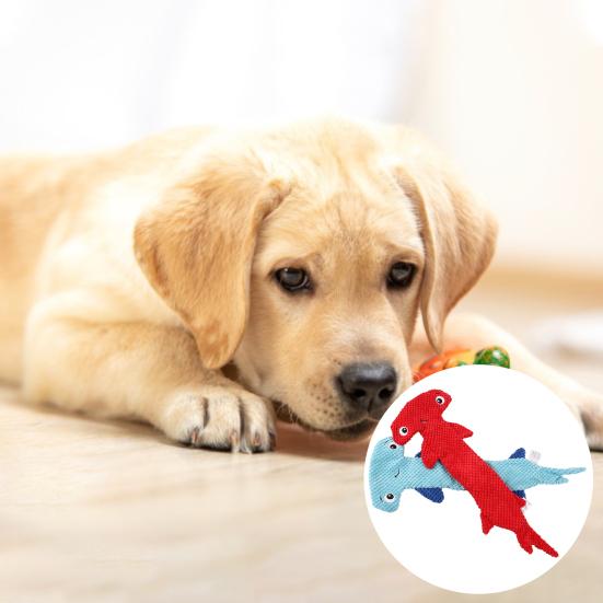 Yousheng Dog Squeaky Toy Tear-resistant Soft Hammerhead Shark Shape Pet Dog Chewing Toy for Home