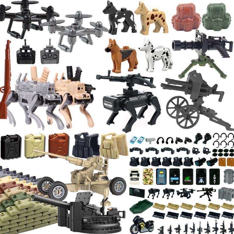 Military Building Blocks Soldier 88mm Flak Gun Cannon Rocket Artillery Military Army War Weapons NSV Backpack Assembly Brick Toy