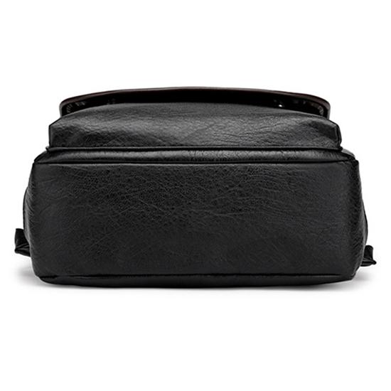 Men's Backpack PU Rucksack British Style Student Schoolbag