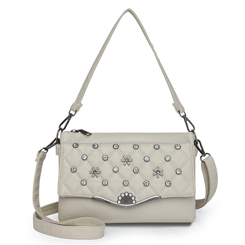 

New messenger bag medium fashion women s bag portable soft leather large capacity shoulder bag белый