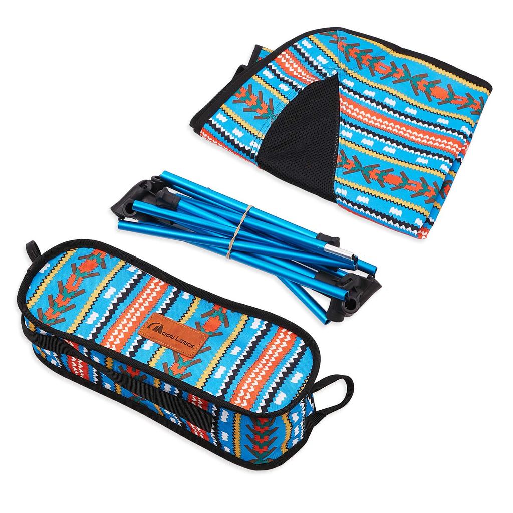 Moon Lence Outdoor Chair Camping Chair Compact Folding Ultra Light Storage Bag Hiking Load Capacity 150kg Blue