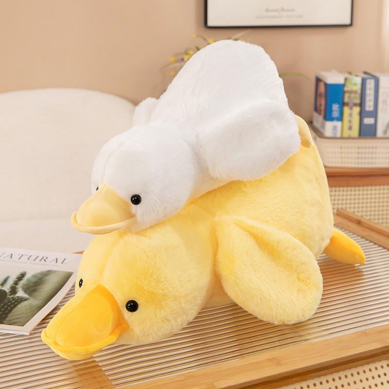 Cross-border New Lying Duck Creative Soft Cute Fried Duck Cloth Doll Sofa Pillow Girl Doll Throw Pillow