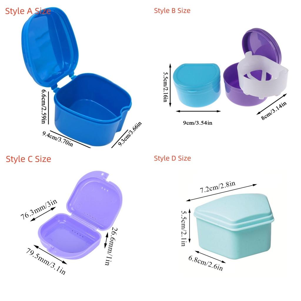 Portable Plastic Cases Denture Box Oral Cavity Cleaning Denture Storage Case Mini Tooth Clean Sanitary Drainable Storage Box