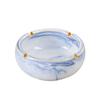 Nordic Retro Ceramic Ashtray - Large, Personalized, Trendy Blue Pink Design for Living Room