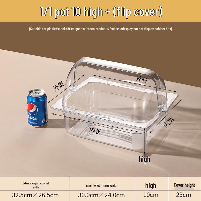 Acrylic Food Display Box with Folding Lid