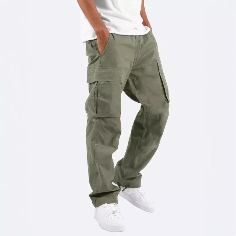 2025 Men's European & American Multi-pocket Drawstring Workwear Trousers