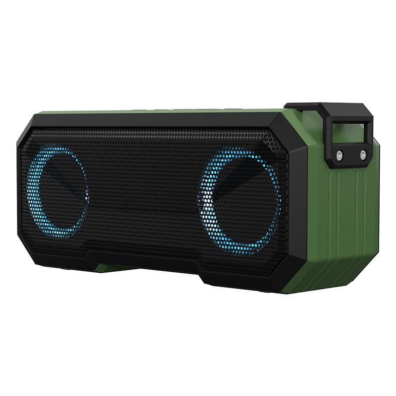 X8 Waterproof Bluetooth Speaker with Power Bank, Luminous Outdoor Subwoofer, Colorful Lights, and IPX7 Rating.